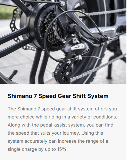 Himiway Cargo Ebike Big Dog - Shimano 7 Speed Gear Shift System