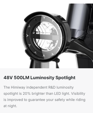 Himiway Rhino D5 - 48V 500LM Luminosity Spotlight