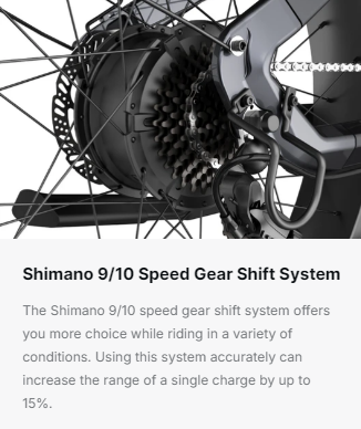 Himiway Rhino D5 Shimano 9/10 Speed Gear Shift System