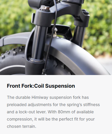 Himiway Cargo Ebike Big Dog - Front Fork Coil Suspension